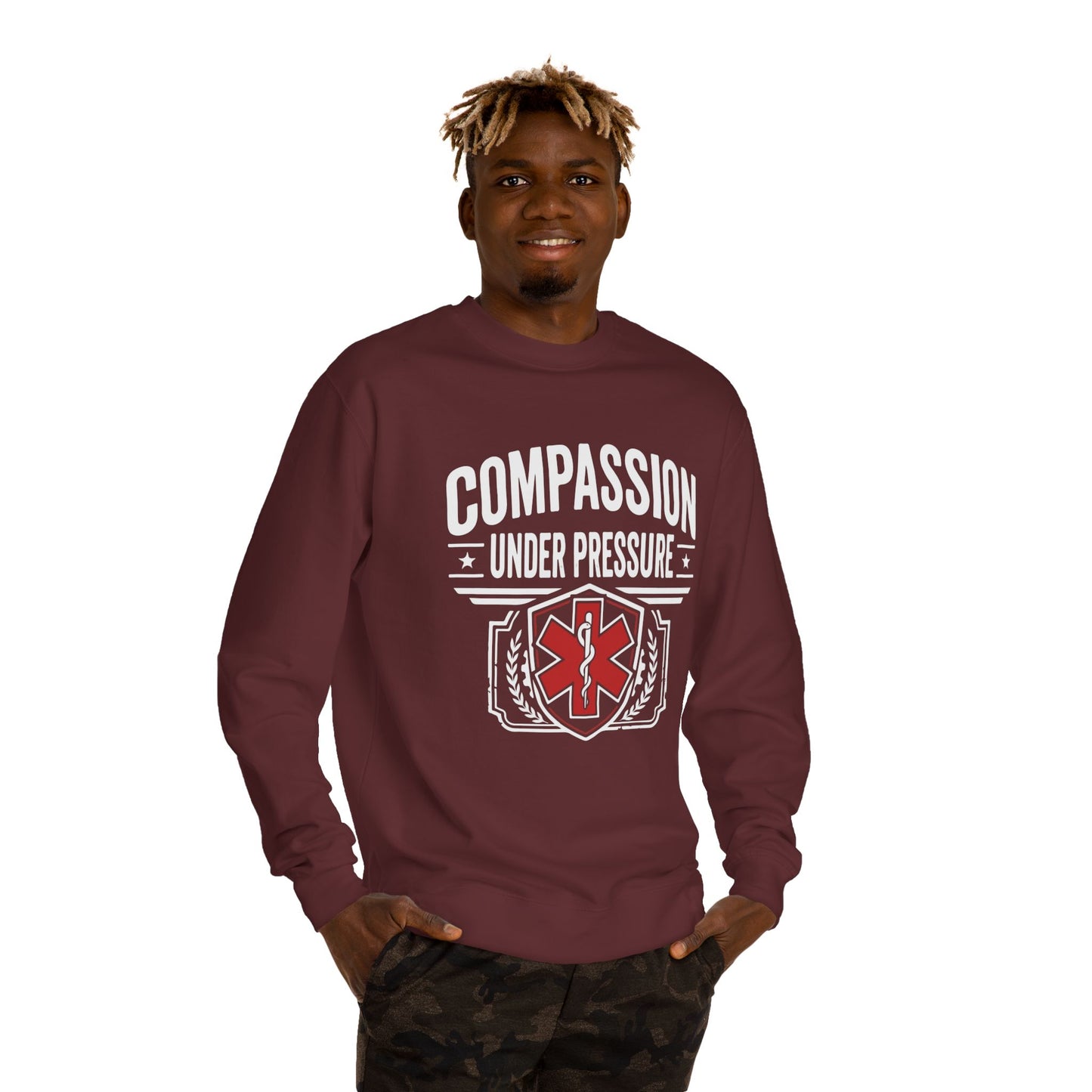 EMS Sweatshirt – "Compassion Under Pressure" Emergency Medical Crew Neck