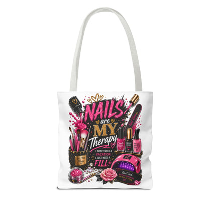 Nails Are My Therapy Tote Bag — Nail Tech Cosmetic Makeup Salon Gift