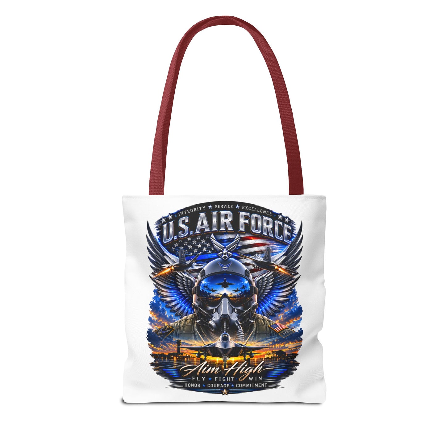 U.S. Air Force Aviator Tote Bag – 'Aim High' Military Pilot Design