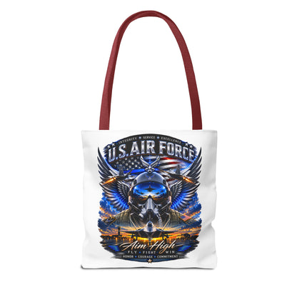 U.S. Air Force Aviator Tote Bag – 'Aim High' Military Pilot Design