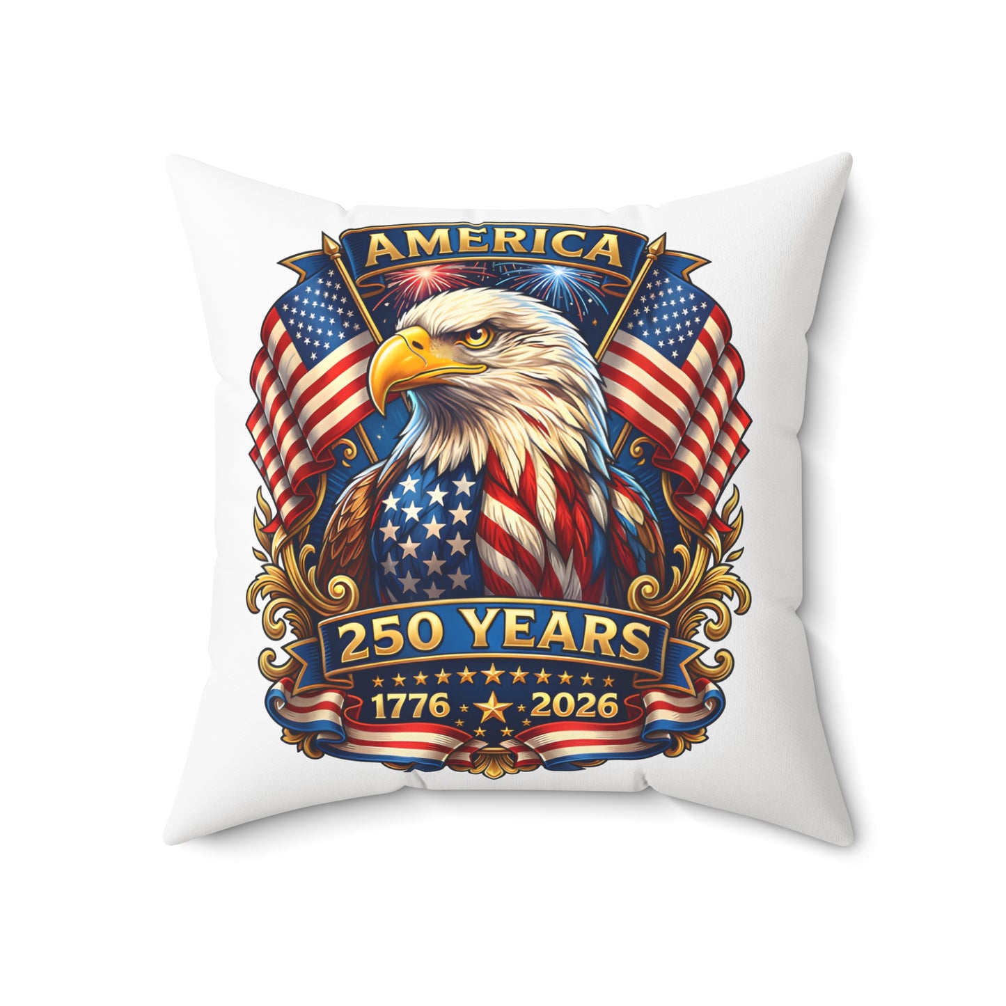 250 Years America Eagle Throw Pillow — Patriotic 1776–2026 Decorative Pillow