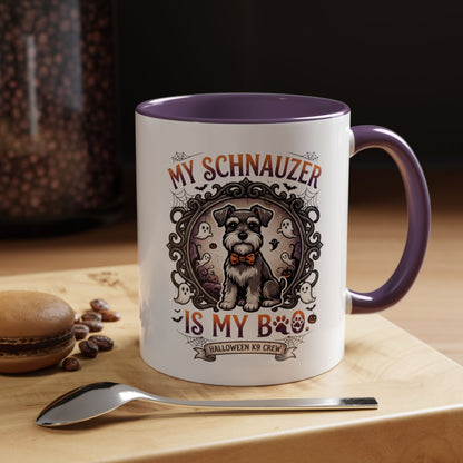 My Schnauzer Is My Boo Coffee Mug — Halloween Dog Lover Accent Mug