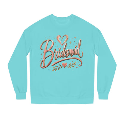 Bridesmaid Crewneck Sweatshirt — Rose Gold Script Bridesmaid Pullover
