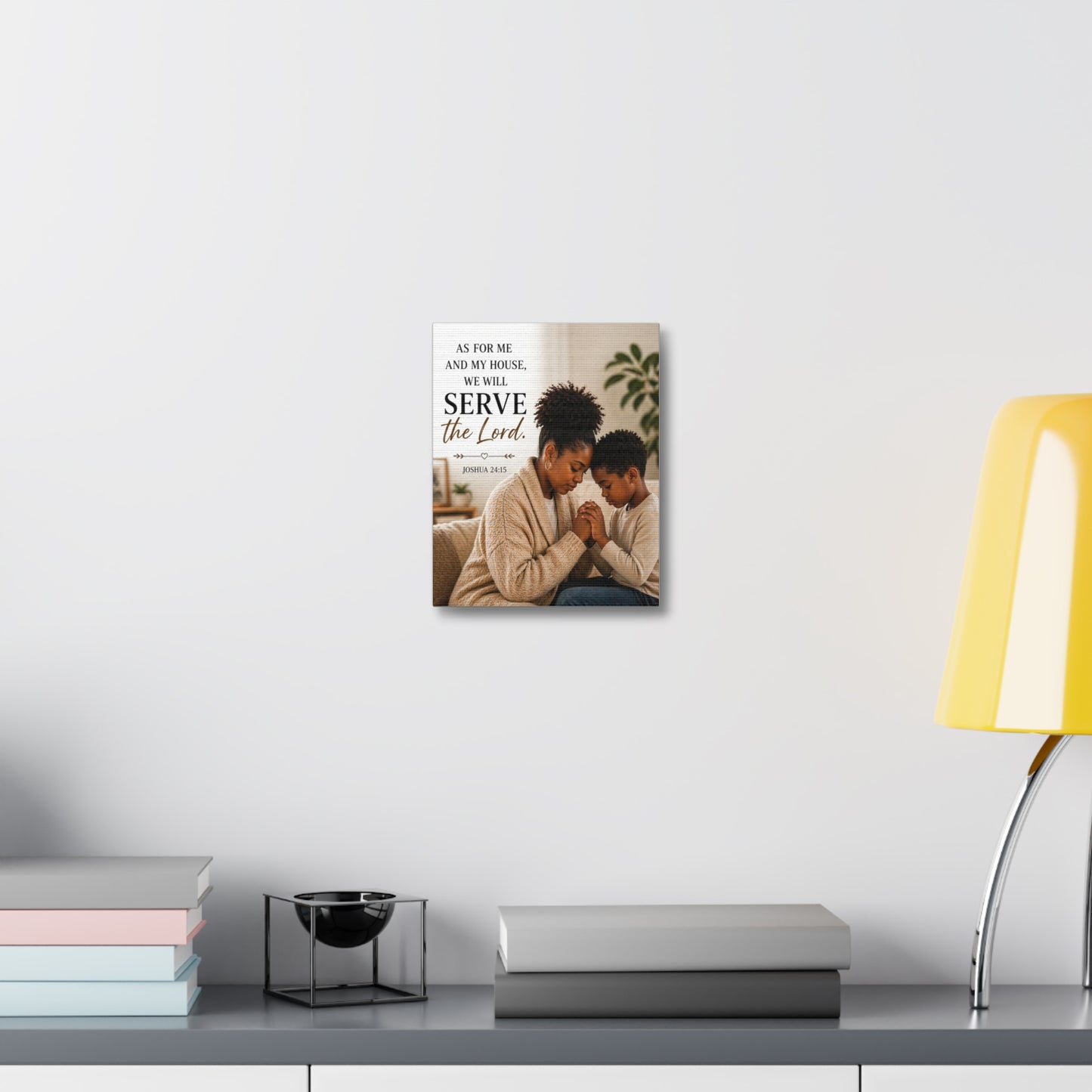 Serve the Lord Canvas Wall Art — Joshua 24:15 Family Prayer Stretched Canvas