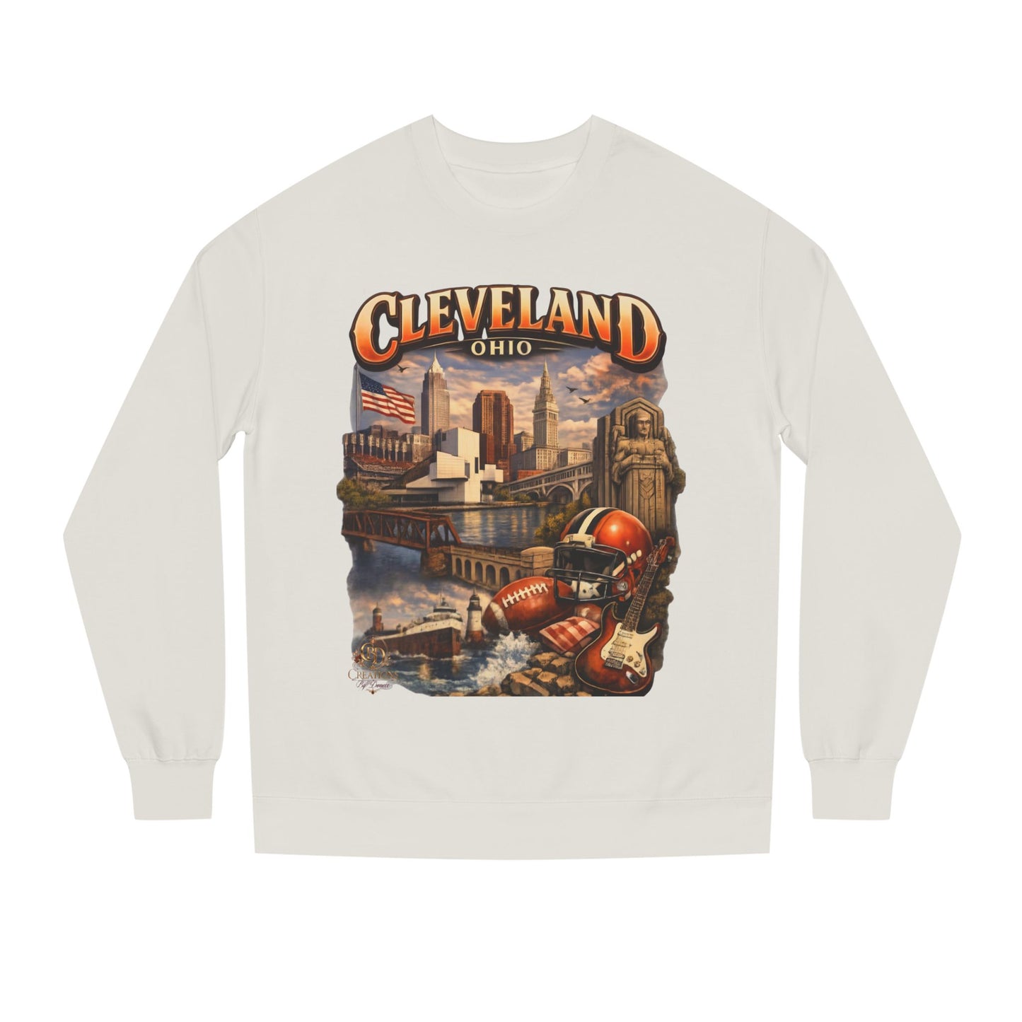 Cleveland Retro Cityscape Sweatshirt — Ohio Pride Football & Rock Design