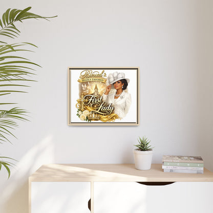 Blessed & Highly Favored First Lady Matte Canvas Wall Art — Framed Spiritual Christian Decor