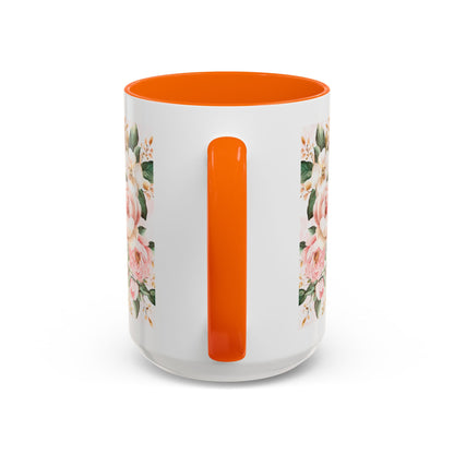 Mom Floral Accent Coffee Mug — Pink Roses Mother's Day Gift (11/15oz)
