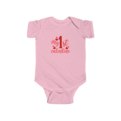 Baby Bodysuit — "My 1st Valentine" Infant Valentine Onesie