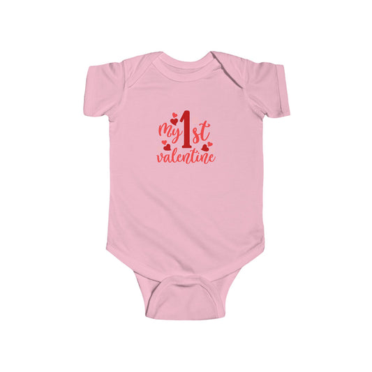 Baby Bodysuit — "My 1st Valentine" Infant Valentine Onesie