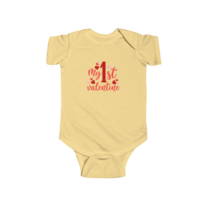 Baby Bodysuit — "My 1st Valentine" Infant Valentine Onesie