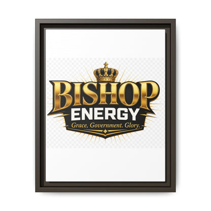 Framed Canvas Art - "Bishop Energy" Gold Crown Logo (Matte)