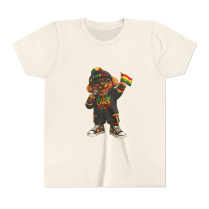 Youth Tee — Kid Bear Black Lives Matter Rasta Flag Shirt