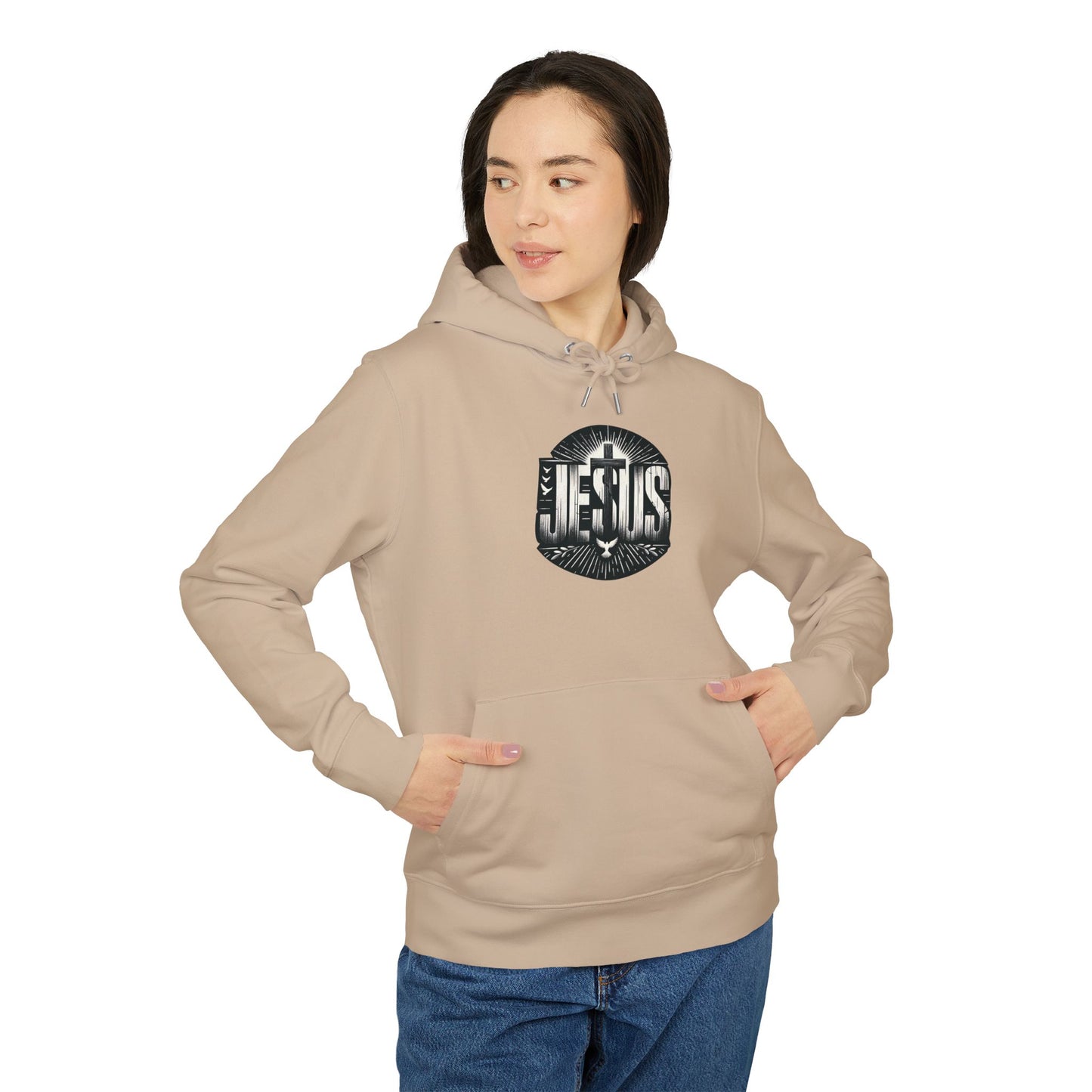 Christian Jesus Graphic Hoodie — Faith Cross & Dove Design