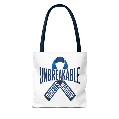 Diabetes Warrior Unbreakable Tote Bag – Blue Awareness Ribbon All-Over Print