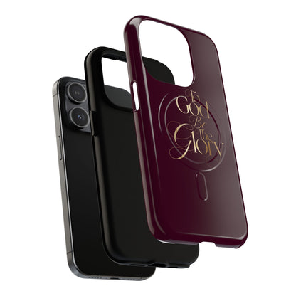 "To God Be The Glory" Tough Magnetic Phone Case — Burgundy Christian iPhone Cover