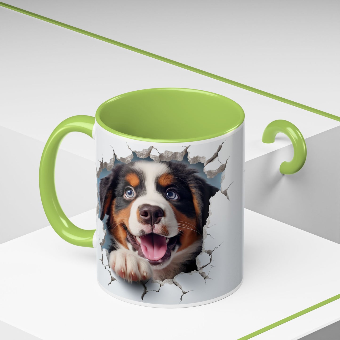 Bernese Mountain Dog 3D Breakthrough Accent Coffee Mug – Playful Pup Gift (11/15oz)