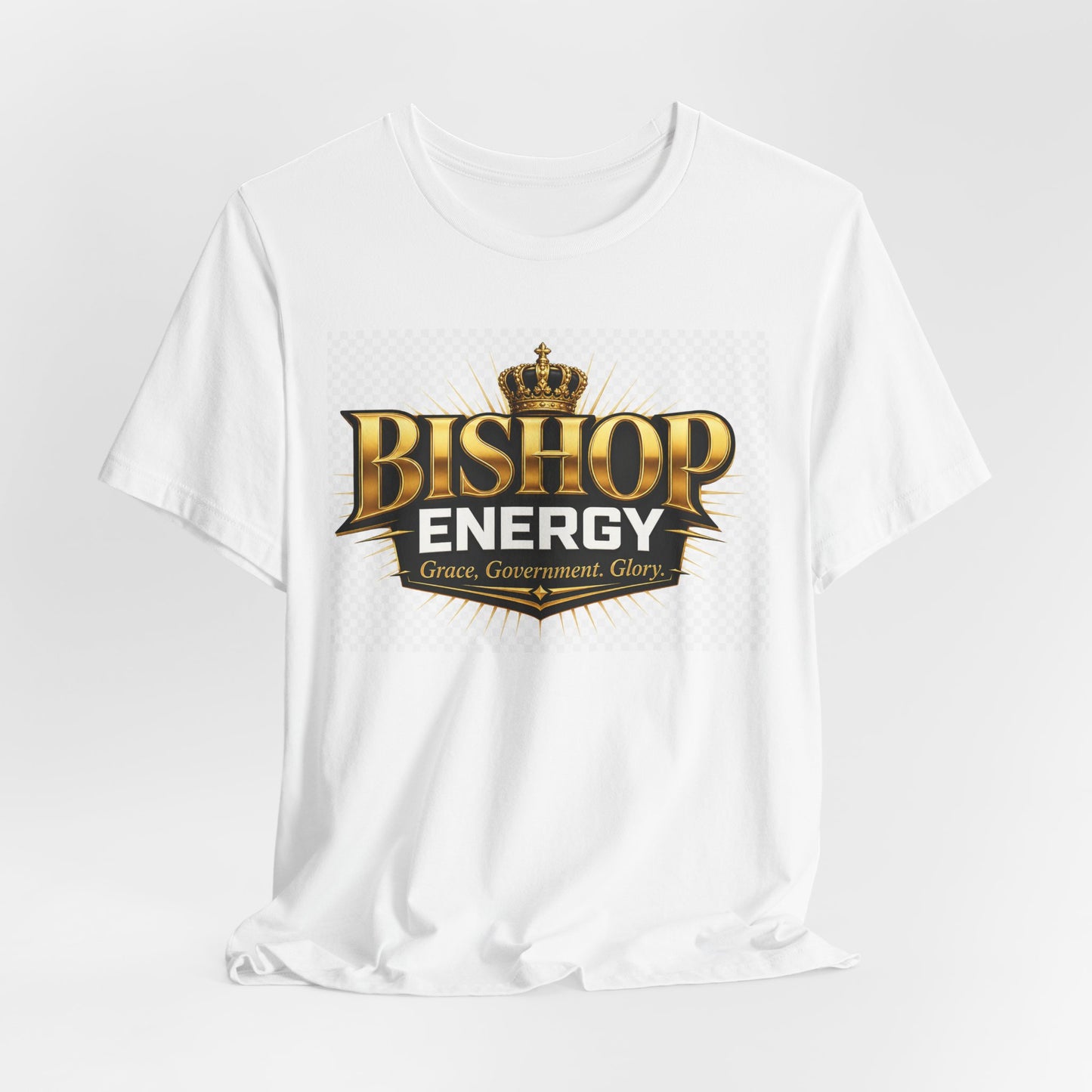 Bishop Energy Graphic Tee — 'Bishop Energy: Grace, Government, Glory' Crown Logo T-Shirt