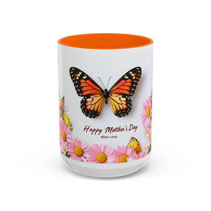 Mother's Day Butterfly Coffee Mug — "Happy Mother's Day" Floral 11/15oz Accent Mug