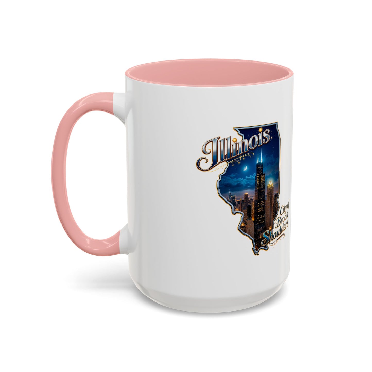 Illinois Skyline Accent Coffee Mug – City of Broad Shoulders Chicago Design (11/15oz)