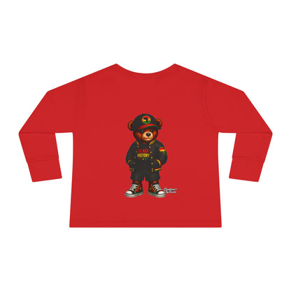 Cool Teddy Bear Toddler Long Sleeve Tee — Urban Streetwear Kids Shirt