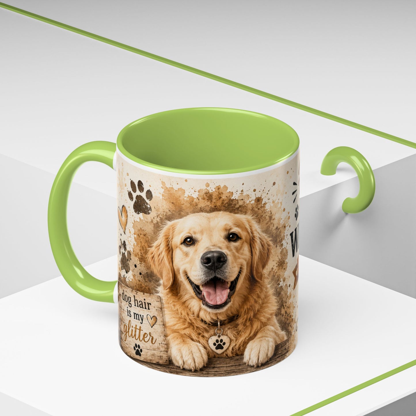 Dog Lover Coffee Mug — "Happiness is a Wet Nose, Wagging Tail" Accent Mug
