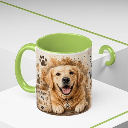 Dog Lover Coffee Mug — "Happiness is a Wet Nose, Wagging Tail" Accent Mug