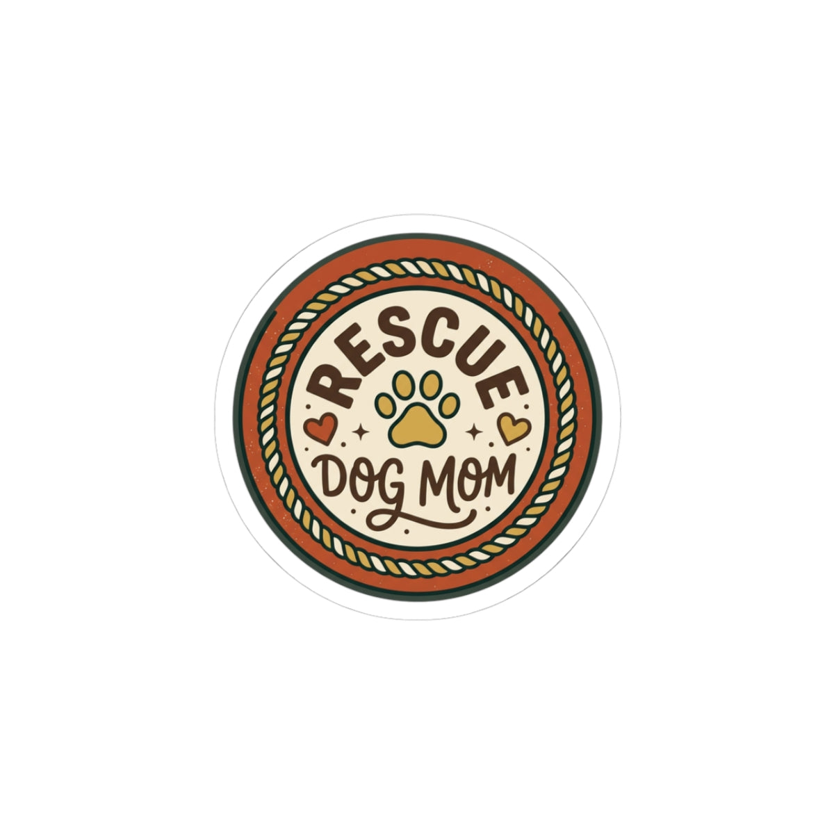 Rescue Dog Mom Sticker | Rescue Pride, Fur Baby Kiss-Cut