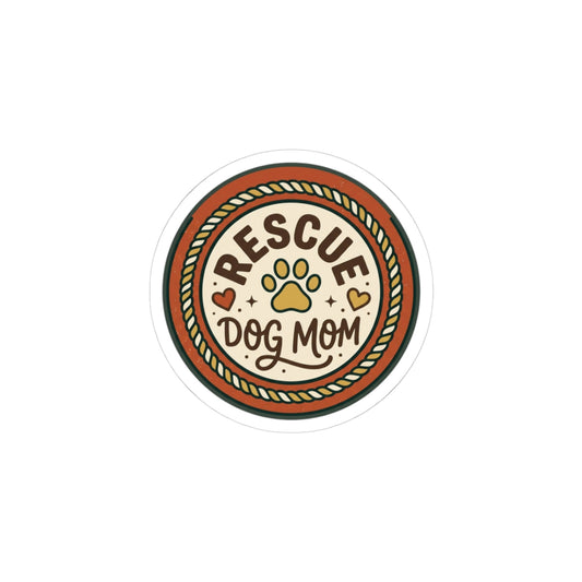 Rescue Dog Mom Sticker | Rescue Pride, Fur Baby Kiss-Cut
