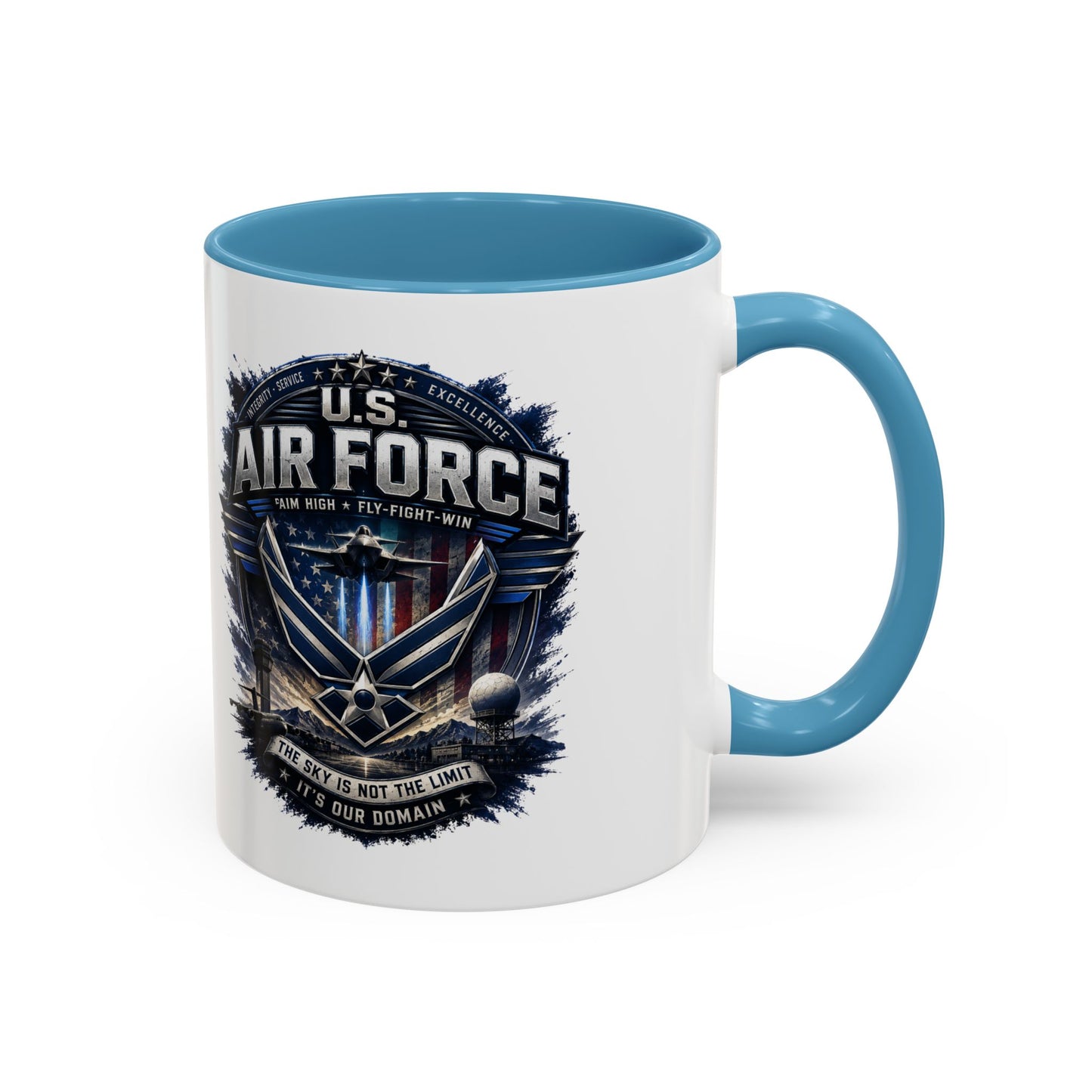 U.S. Air Force Accent Coffee Mug — Military Emblem 11/15oz