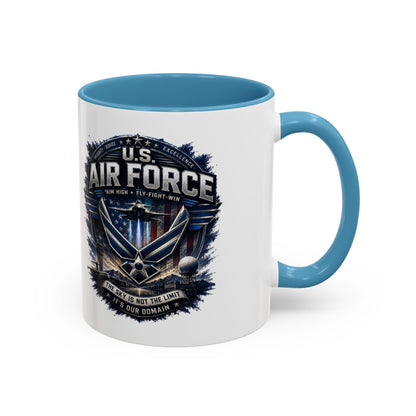 U.S. Air Force Accent Coffee Mug — Military Emblem 11/15oz