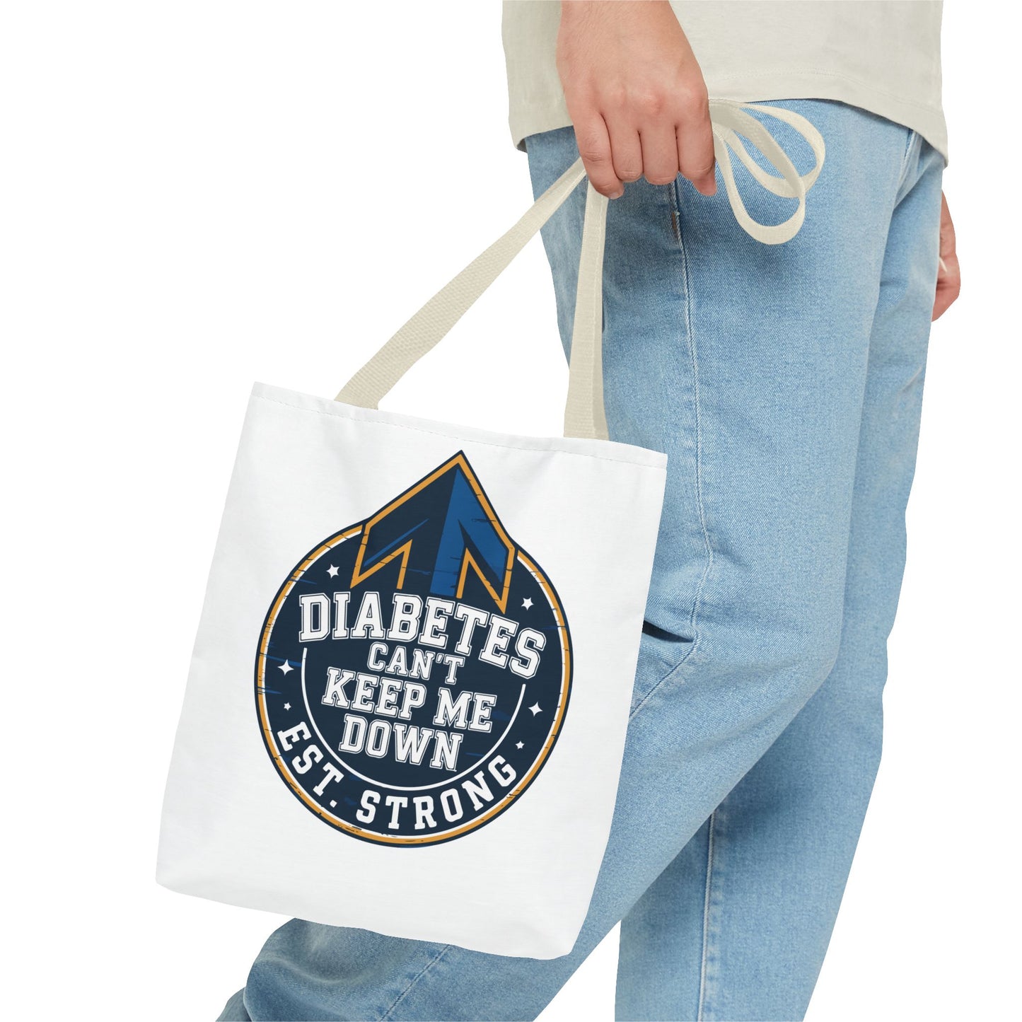 Diabetes Can't Keep Me Down Tote Bag — Inspirational Diabetes Awareness Shopper