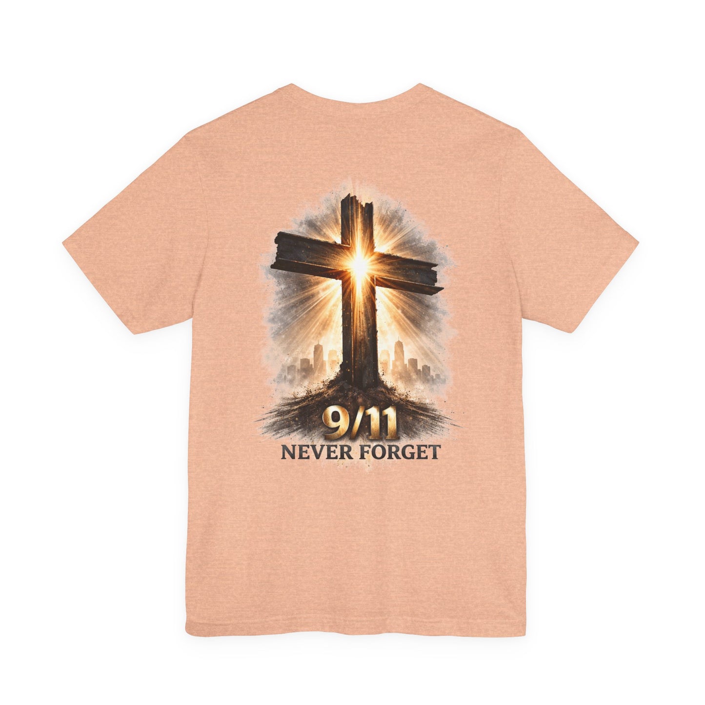9/11 Never Forget T‑Shirt - Cross Memorial Tee