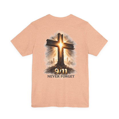 9/11 Never Forget T‑Shirt - Cross Memorial Tee