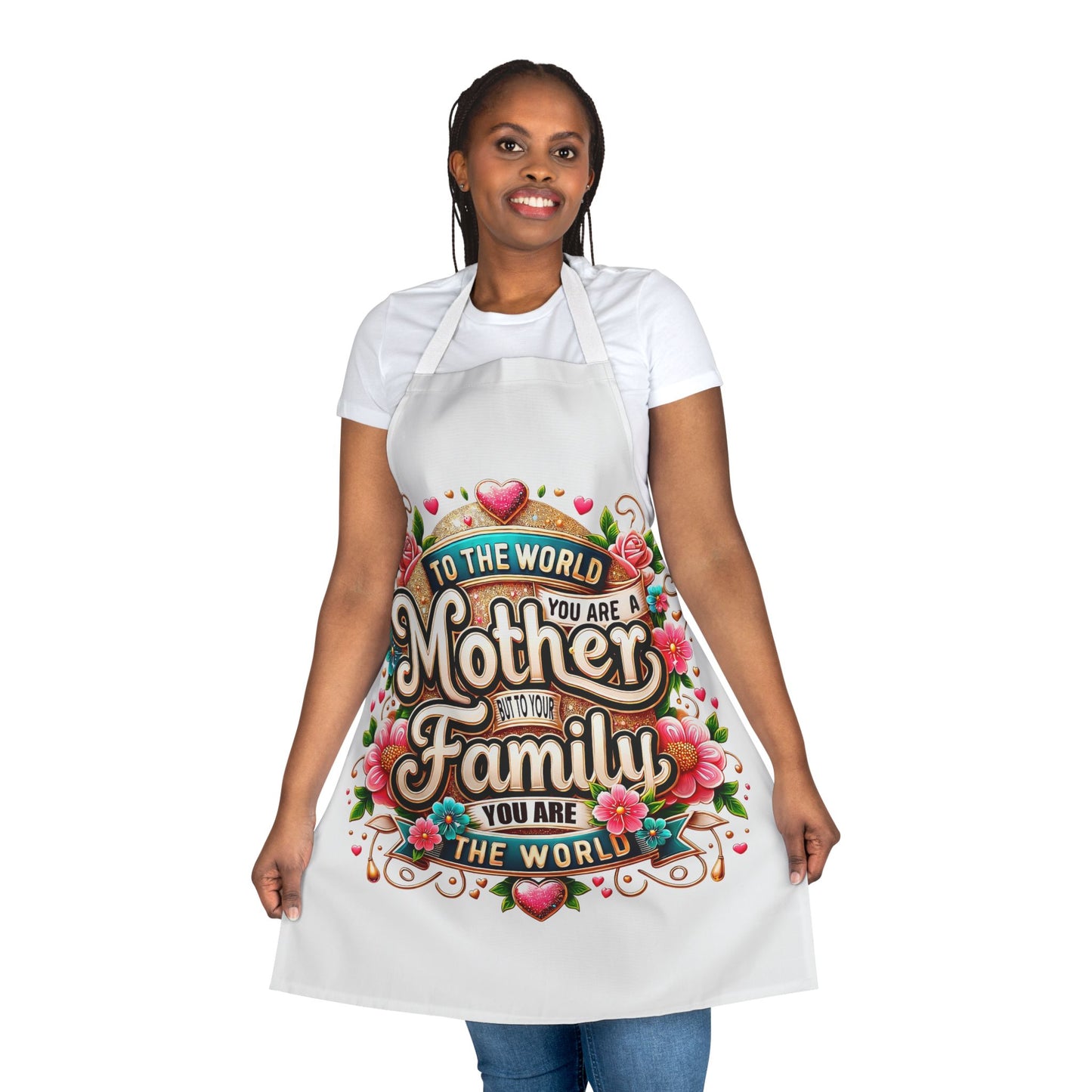 Mother to the World Floral Apron — “To the world you are a Mother, to your family you are the world”