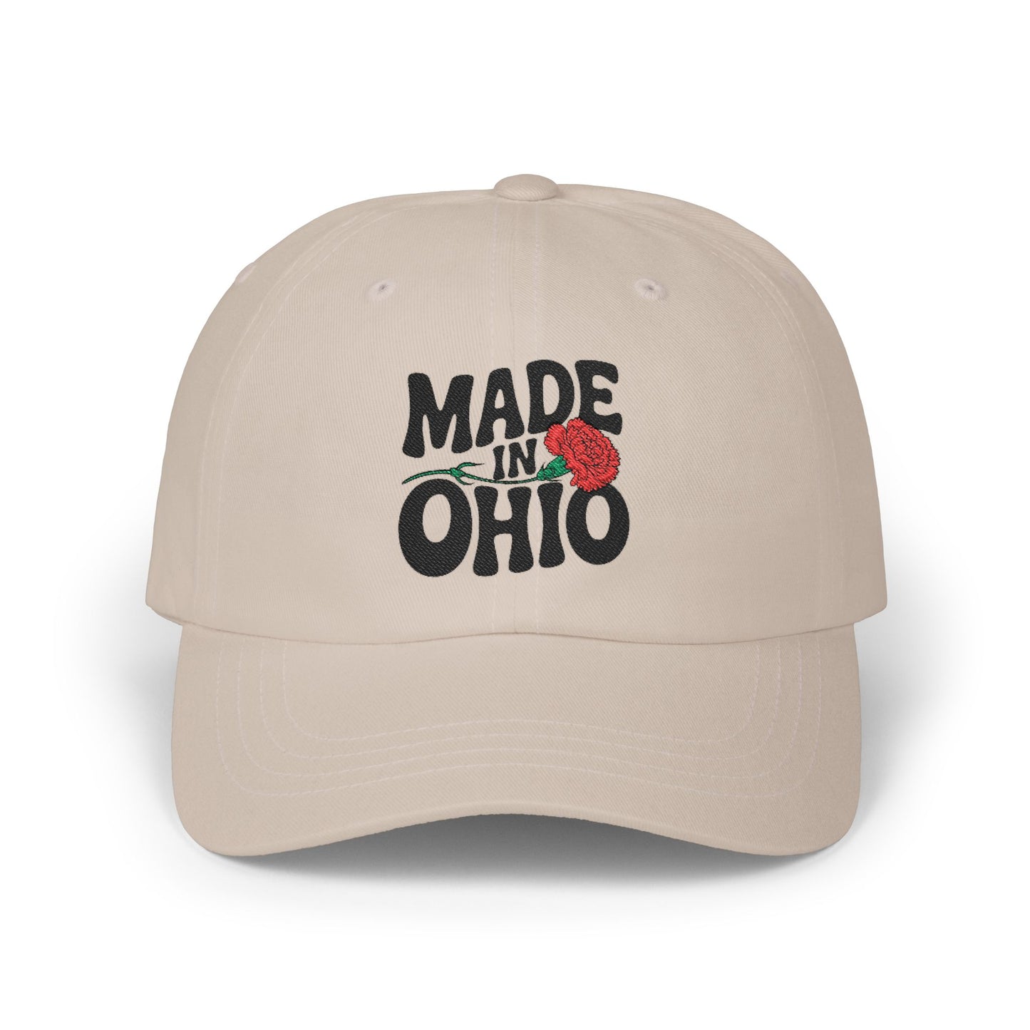 Dad Cap — "Made in Ohio" Rose Embroidered Hat