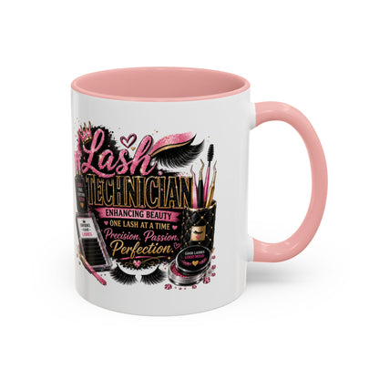 Lash Technician Coffee Mug – 'Enhancing Beauty One Lash at a Time' Accent Mug