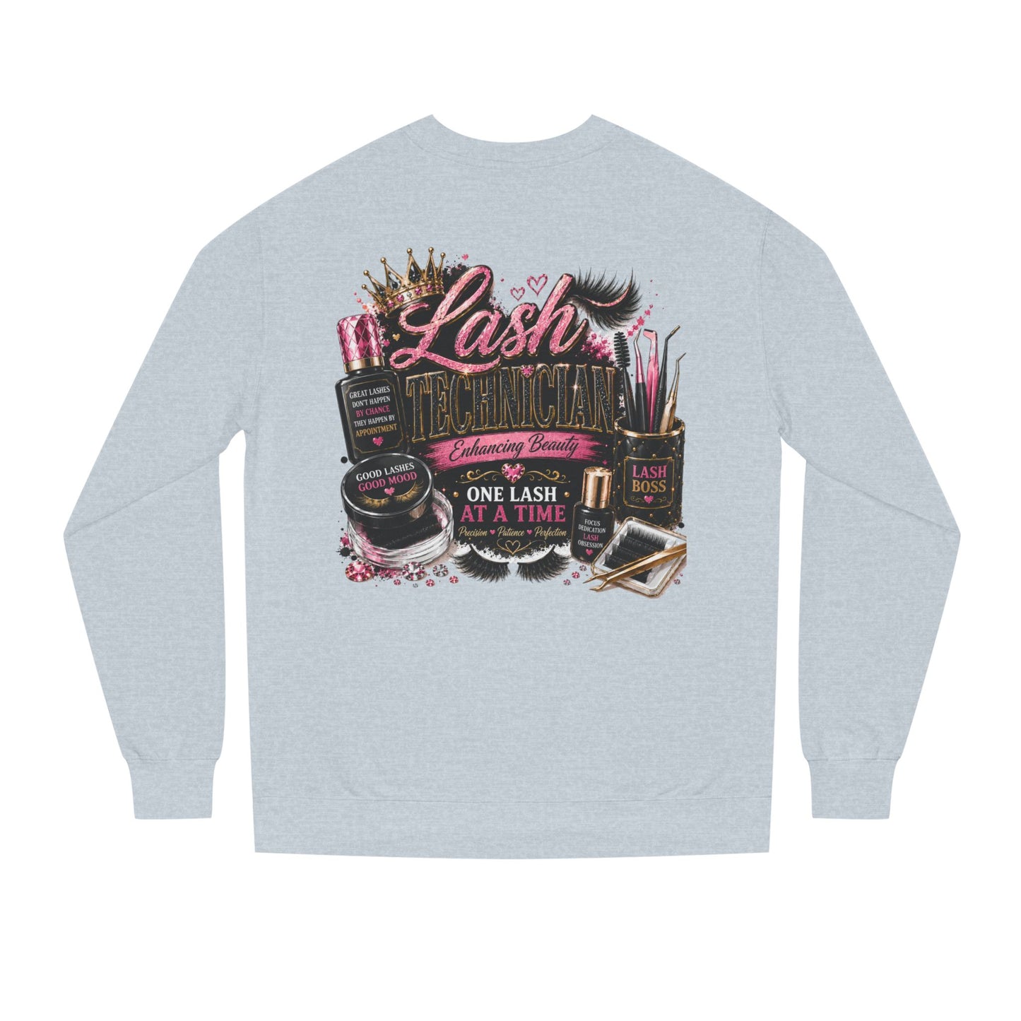 Eyelash Artist Crewneck Sweatshirt — “Lash Technician” Beauty Salon Graphic