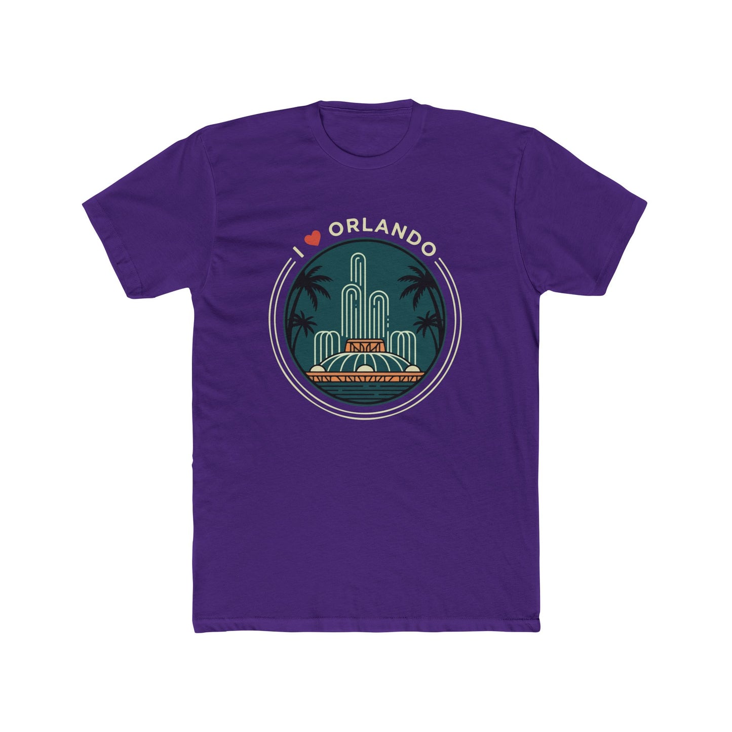 Orlando Fountain Retro Graphic Tee — I  Orlando Travel T‑Shirt
