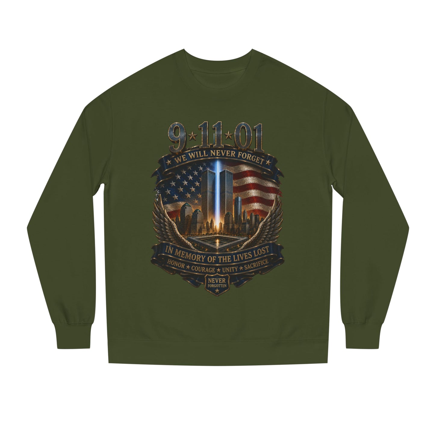 9/11 Never Forget Memorial Sweatshirt – In Memory of the Lives Lost