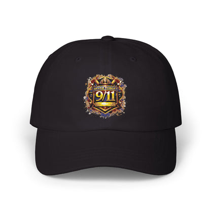 9/11 Memorial Dad Cap — Firefighter Badge Emblem Tribute Hat