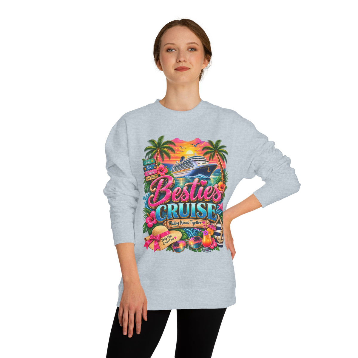 Besties Cruise Sweatshirt - Tropical Girls' Cruise Crewneck