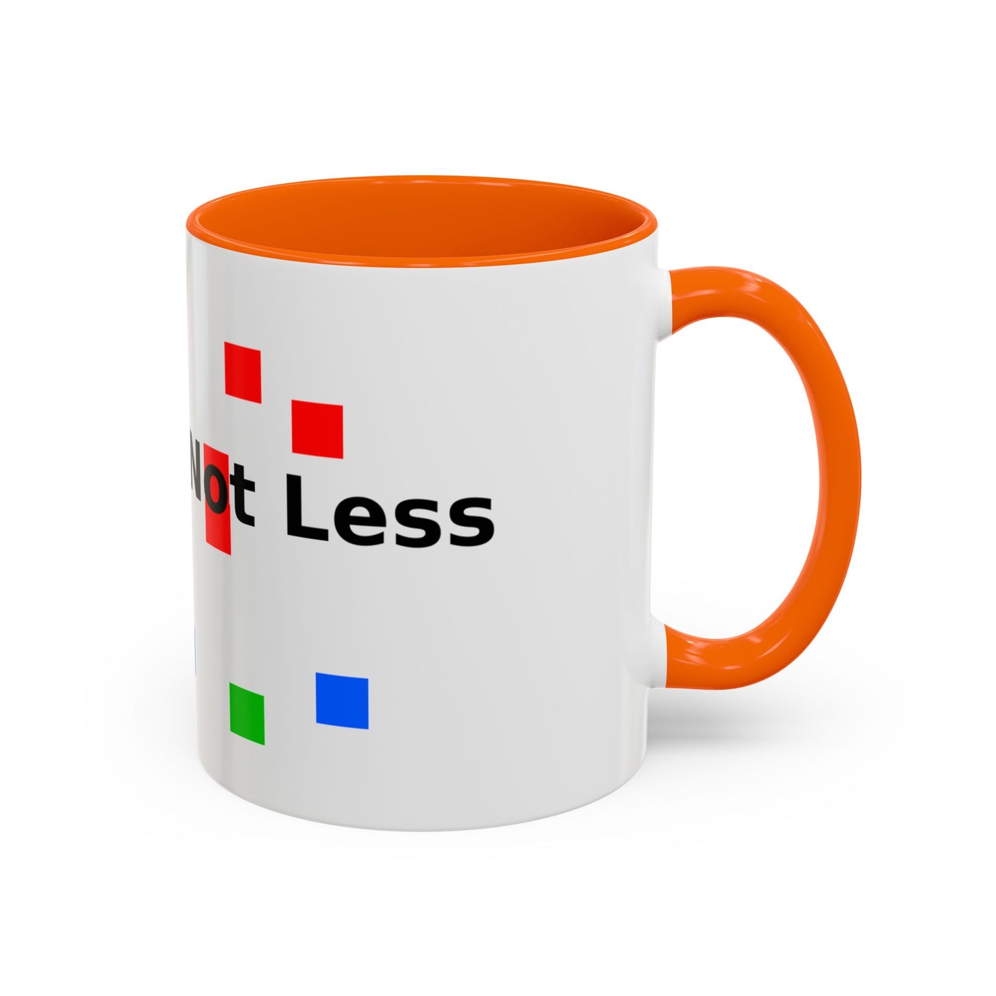 Accent Coffee Mug — 'Different Not Less' Pride-Inclusive Color Block Design (11/15oz)
