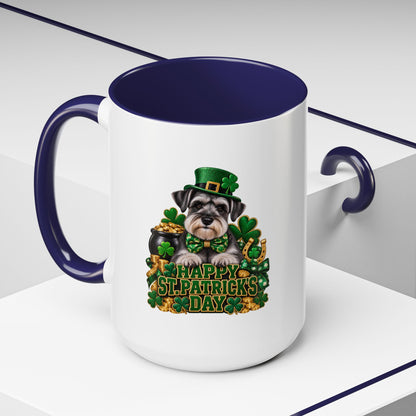 St. Patrick's Day Schnauzer Coffee Mug – Happy St. Patrick's Day Accent Mug