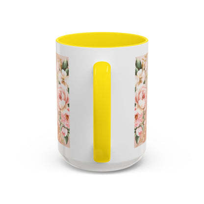 Mother's Heart Floral Accent Coffee Mug – “A Mother's Heart…Where Love Speaks the Loudest” (11/15oz)