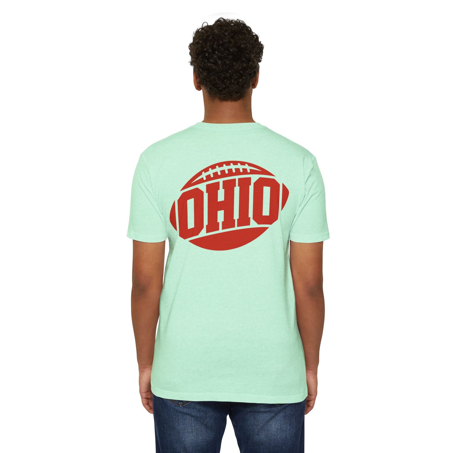 Ohio Football T-Shirt — Retro Red Football Logo Tee
