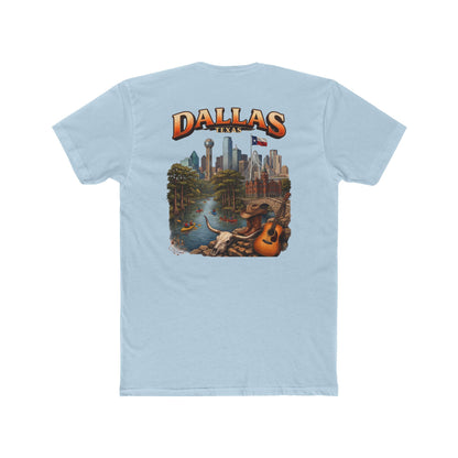 Dallas Skyline Graphic Tee — Retro Cityscape with Guitar