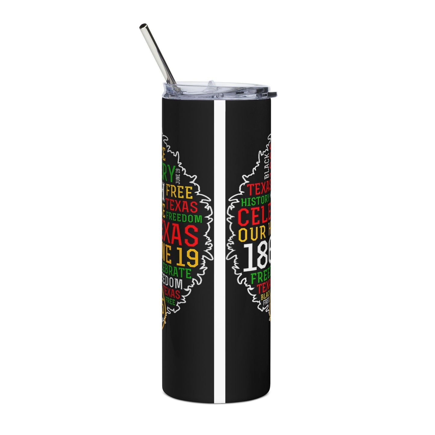 Juneteenth Afrocentric Stainless Steel Tumbler — Celebrate Freedom 1865 (20oz)