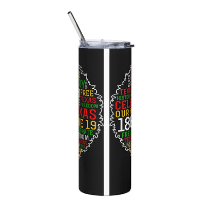 Juneteenth Afrocentric Stainless Steel Tumbler — Celebrate Freedom 1865 (20oz)