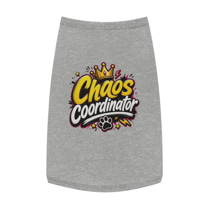 Chaos Coordinator Pet Tank Top — Cute Crown Paw Graphic Dog & Cat Tee