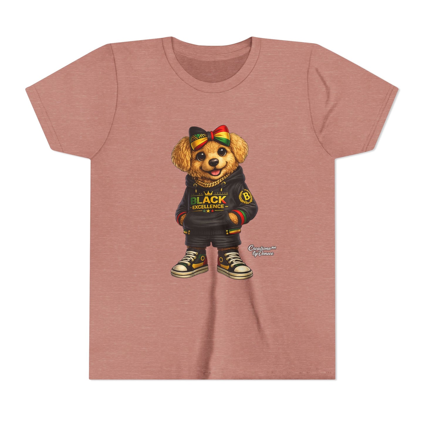 Youth Tee — Rasta Teddy "Black Excellence" Graphic Shirt